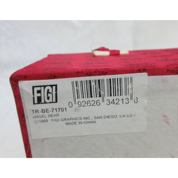 VTG Figi Reverse Glass Art Painted Angel Bear Ornament 6" Original Box Y2K 1999 - Picture 9 of 9